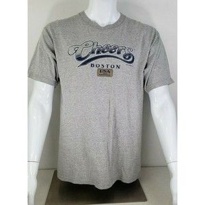 Cheers Boston TV Show 2003 USA Original Perrin Mens Gray T Shirt Size L